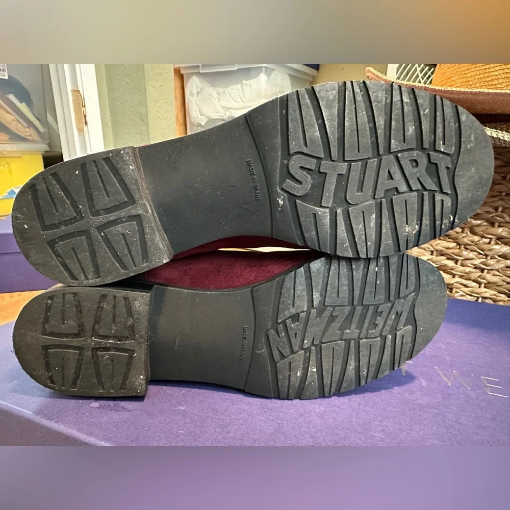 Genuine Stuart Weitzman 5050 Burgundy Over-the-Knee Boots 7 M - Picture 7 of 9